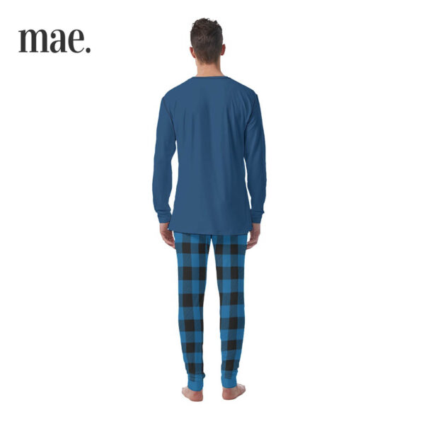 Blue Gingerbread Mens Pajama Set Christmas