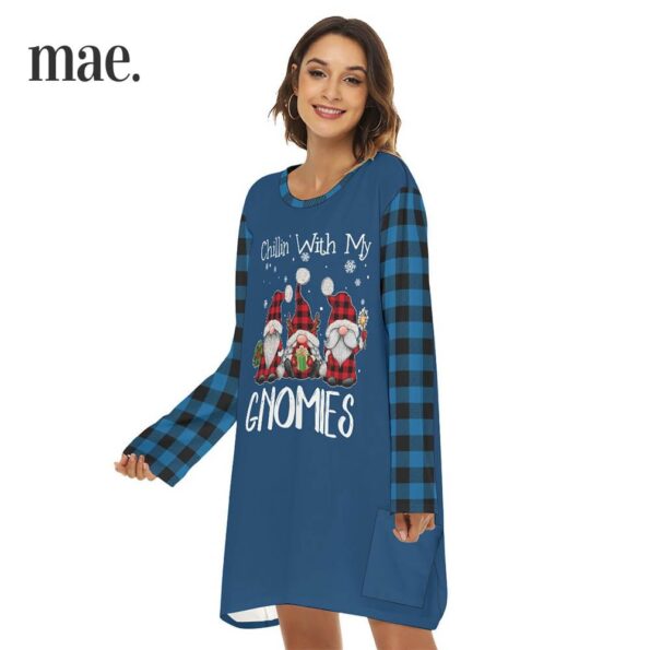 Chillin Gnomes Blue Women's Loose Dress