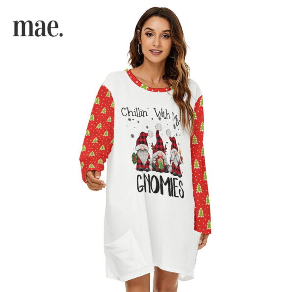 Chillin Gnomes Christmas Loose Dress For Women