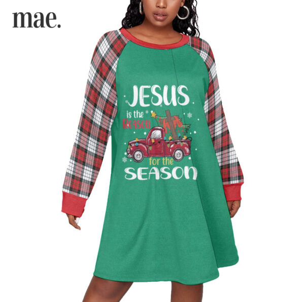 Christmas Jesus Plus Size Women's Green Dress