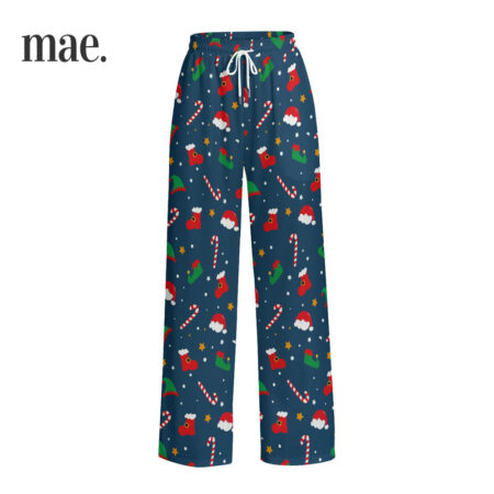 Christmas Santa Blue Pajamas Pants