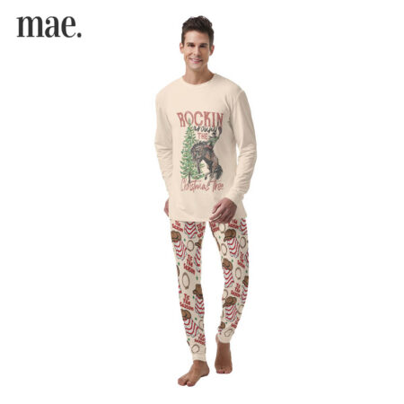 Cowboy With Christmas Tree Men's Holiday Pajamas