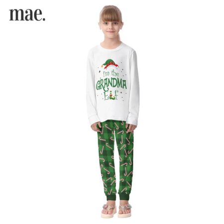 Custom Elf Green Plaid Kid's Xmas Pajamas (4)