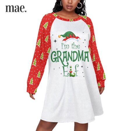 Customized I'm The Custom Elf Plus Size Women Dress For Christmas (3)