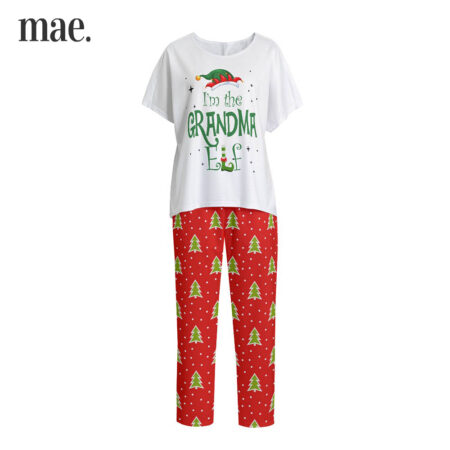 Customized I’m The Custom Elf White And Red Xmas Pajamas For Women