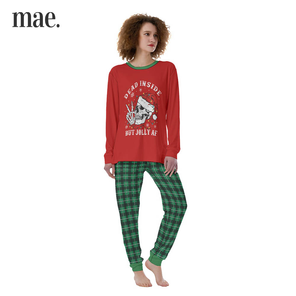 Dead Inside But Jolly AF Womens Christmas Pajamas