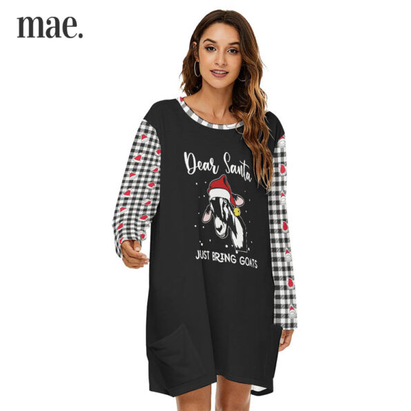 Dear Santa Women's Christmas Loose Dress For Goat Lovers