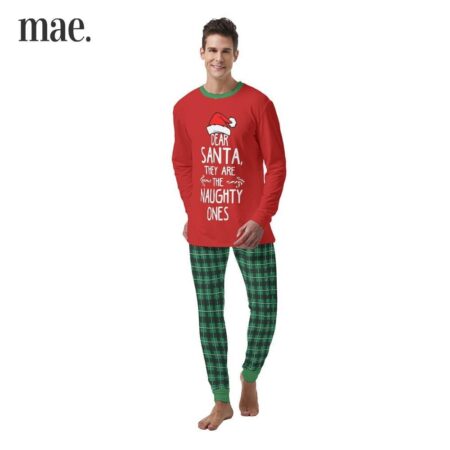 Festive Dear Santa Naughty Mens Xmas PJs