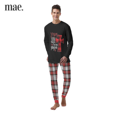 Jesus Season Men's Christmas Black Pajamas