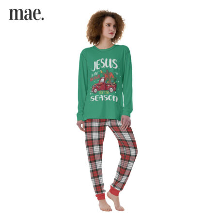 Jesus Truck Green Women's Christmas Pajamas