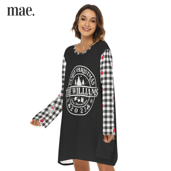 2023 Personalized Family Name Christmas Women's Pajama Dress