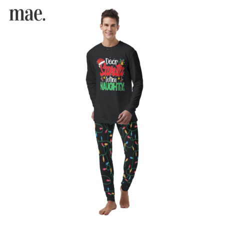 Dear Santa Define Naughty Black Mens Christmas Pajamas