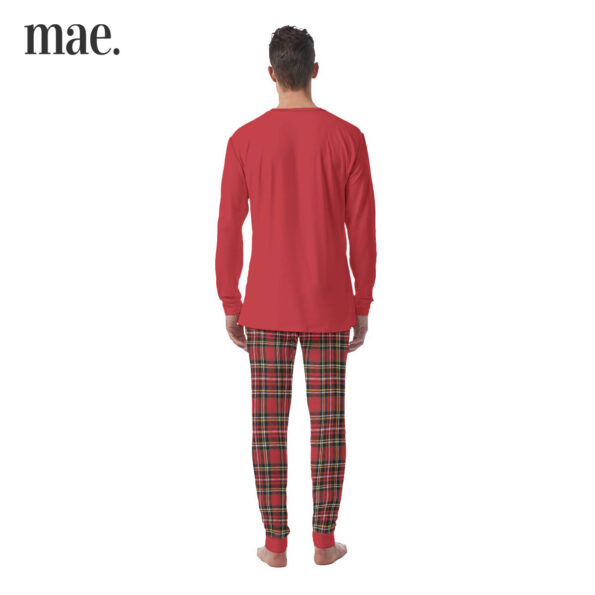 2023 Customized Family Name Red Plaid Mens Holiday Pajamas