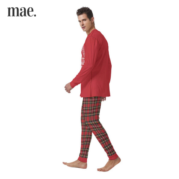 2023 Customized Family Name Red Plaid Mens Holiday Pajamas