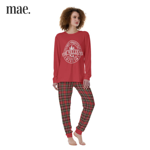 2023 Personalized Red Plaid Christmas PJs Women