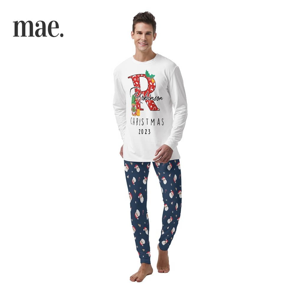 Personalized Name Gnomes Mens Holiday Pajamas