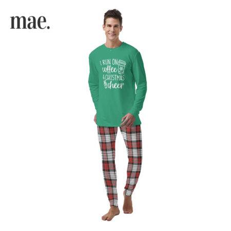 Run On Coffee Men Family Christmas Pajamas