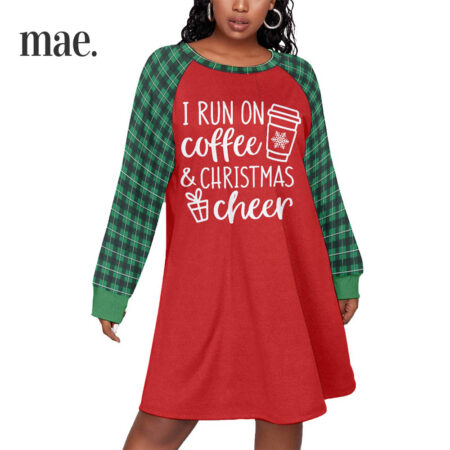 Run On Coffee Plus Size Women Dress For Christmas