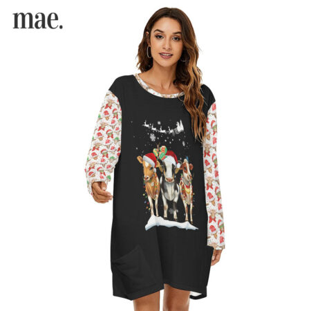 Snow Women's Christmas Dress For Cows Lovers