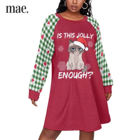 This Jolly Enough Grumpy Cat Long Women Dress Plus Size