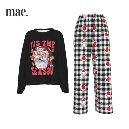 Tis The Season Santa Christmas Pj Sets Womens