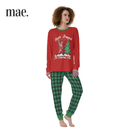 Unique Santa Rocking Christmas Pajama Set Womens