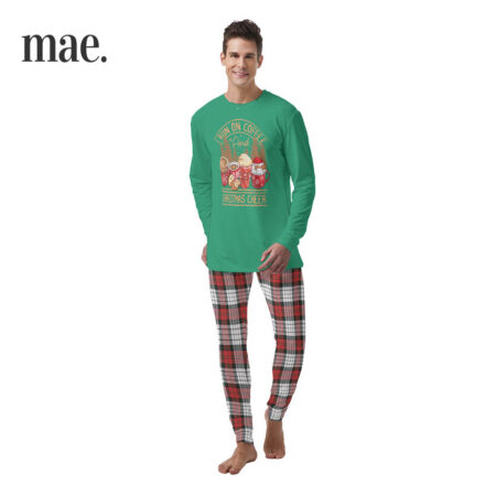 Vintage Coffee Mens Christmas Pajama Set