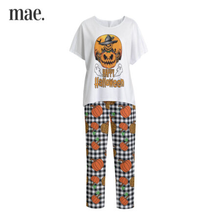 Witch Pumpkin Short Sleeve Halloween Pajamas