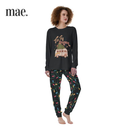 Women's Christmas Pajamas Tis The Season Black