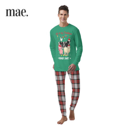 Xmas Farmer Mens Pajama Set Christmas