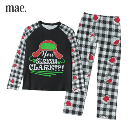 You Serious Clark Black Plaid Matching Family Christmas Pajamas