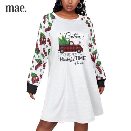 Wonderful Tree Truck Plus Size Women Dress For Christmas