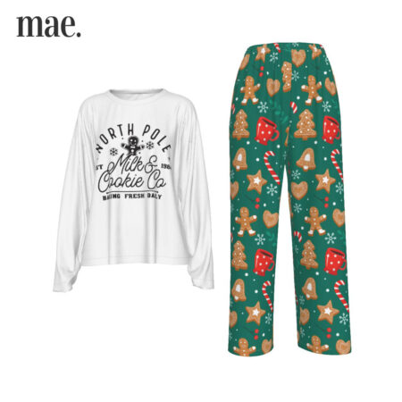 Basic North Pole Milk And Cookies Christmas Women Pajamas