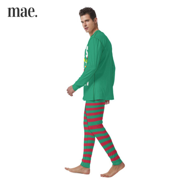 Basic Let's Get Lit Striped Green Mens Christmas Pj