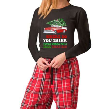 Red Truck Tree Matching Plaid Pajamas For Her