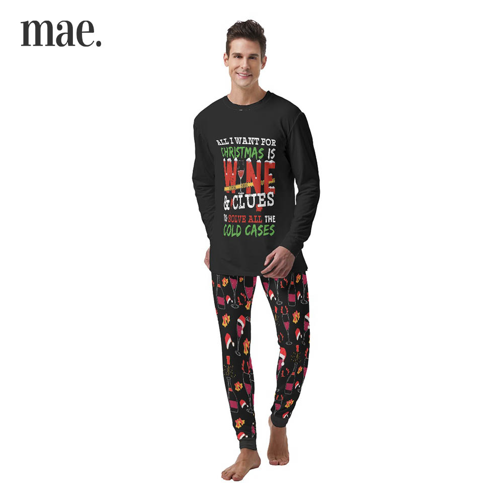 All I Want For Christmas Is Wine Mens Pajama Set Holiday