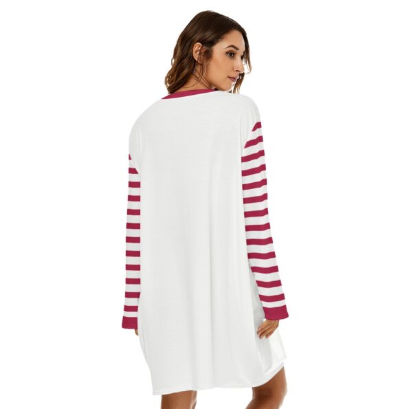 Baby It's Cold Outside Long Sleeve Striped Women Christmas Dress