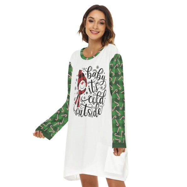 Baby It's Cold Outside Long Sleeve Women Christmas Dress