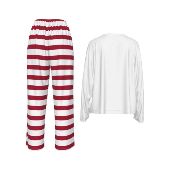 Baby It's Cold Outside Red White Striped Womens Xmas Pajamas