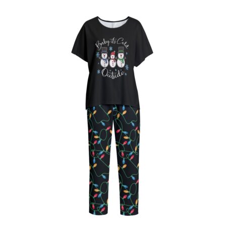 Baby It's Cold Outside Snowman Christmas Pjs Women