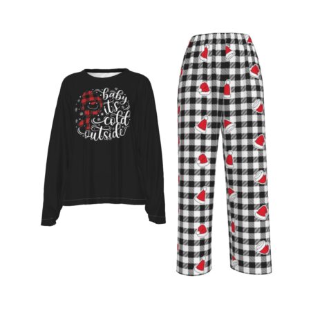 Baby It's Cold Outside Womens Xmas Pjs With Wide Leg