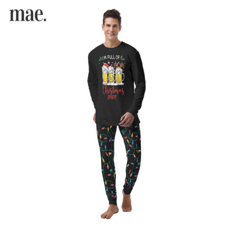 Beer Mugs With Christmas Lights Men Holiday Pj