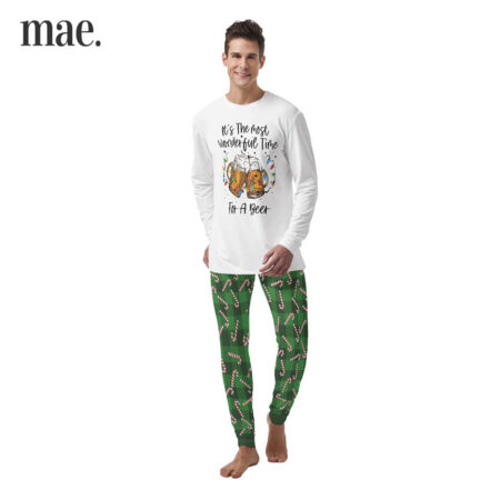 Beer Mugs With Christmas Lights Mens Pajama Set Christmas