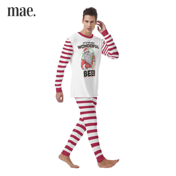 Beer With Santa Mens Christmas Sleepwear