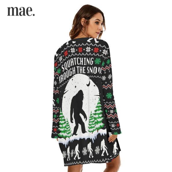 Believe Bigfoot Ugly Christmas Women's Loose Dress