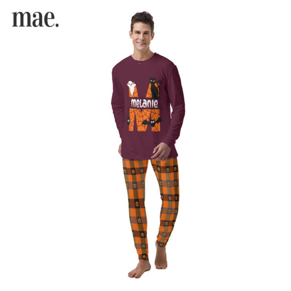 Customized Monogram Name Cardinal Halloween Pajamas For Men