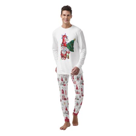 Cute Gnome Couple Matching Mens Christmas Pajama Set