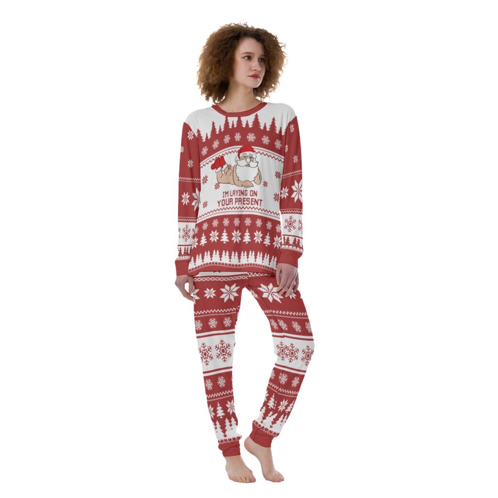 Funny Lying Santa Womens Christmas Nightwear