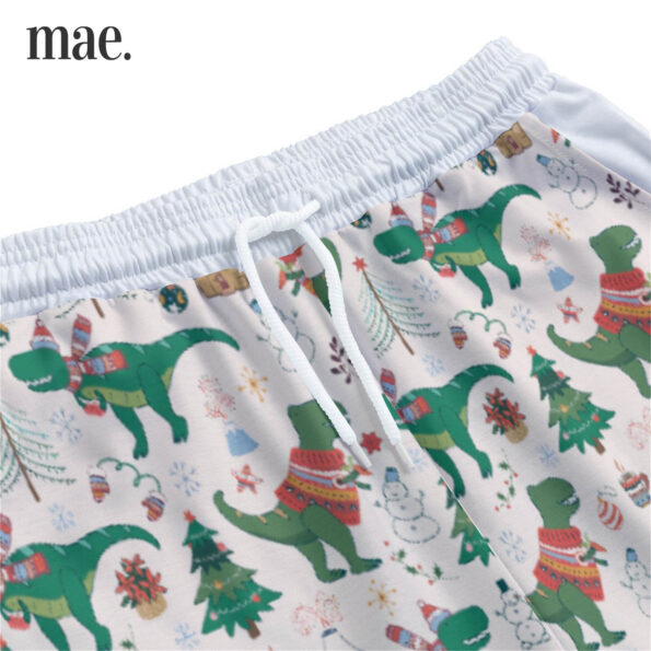 Saying Santa Dinosaur Christmas Pajamas For Women