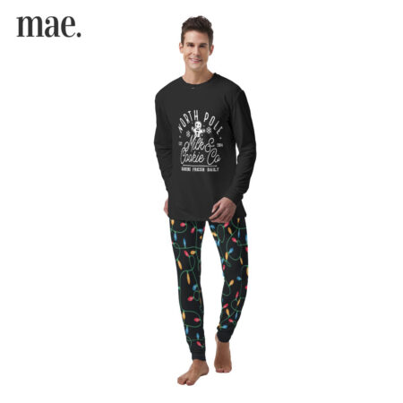 Basic North Pole Milk And Cookies Plaid Mens Christmas Pj